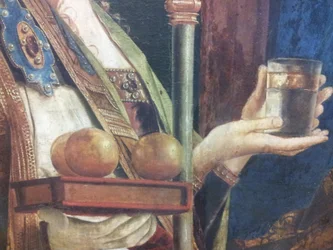 Détail de la Pala di San Cassiano (KHM, Vienne) par Antonello da Messina